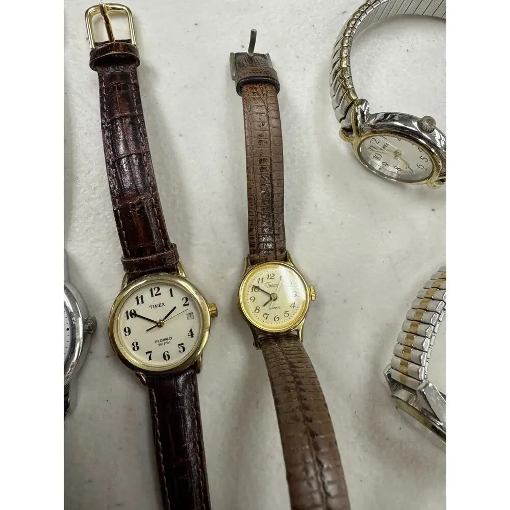 Lot of 10 Vintage Timex Watch Mixed Style For Men's & Women's For Parts/Repair